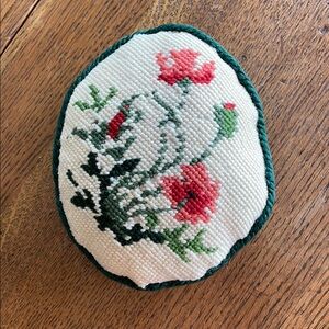 Floral Needlepoint Pillow
